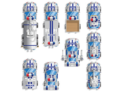 A set of police cars. model patrol professional protection