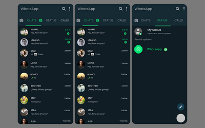 Day 8: WhatsApp Replica - 60 days of Interface Design app design graphic design illustration ui ux