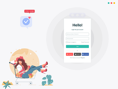 Login UI Design branding design graphic design illustration login research ui ux vector web
