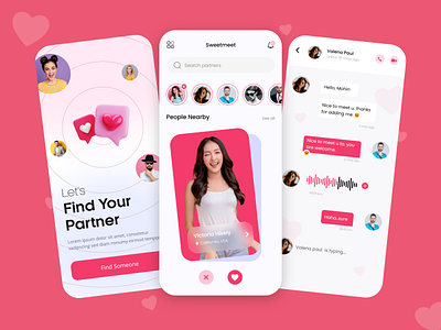 Dating and Chat Apps ui design branding graphic design ui web