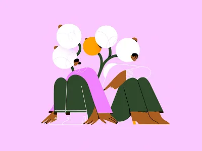 You character character design couple design flat colors flat illustration illustration love man nature together woman you