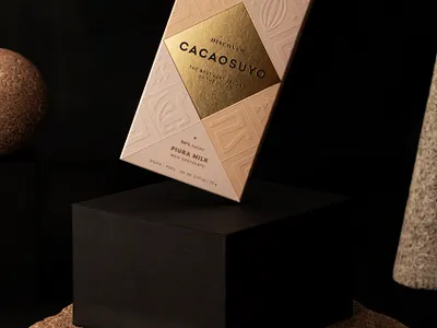 Chocolate Packaging Design for Cacaosuyo box branding chocolate chocolate packaging debossed design embossed foil gold graphic design logo packaging packaging design