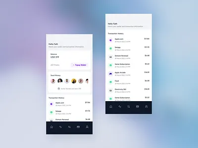 Digital wallet and virtual card app fintech spending transactions virtual cards wallet app