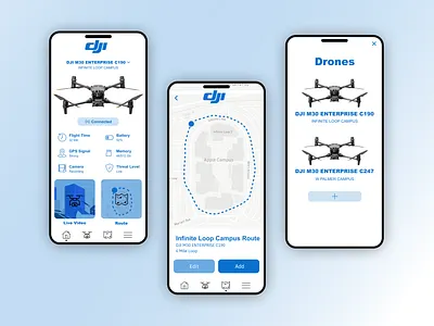 Drone UI App DJI Security Prototype app concept daily ui design drone drone app graphic design minimal mockup prototype ui ux design web design