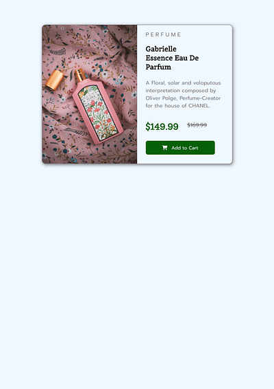 Product preview page css3 graphic design html5 perfume product page