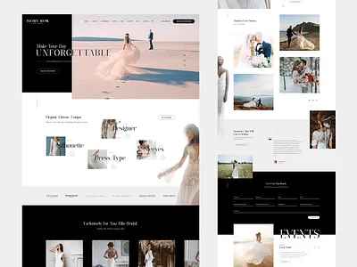 Designer Wedding Dresses black black and white boutique classy dresses elegance elegant sophisticated ui user experience user interface design ux web design website wedding white