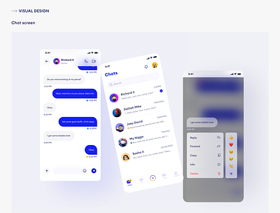 Chat screens for MSG App chat app figma screen ui design