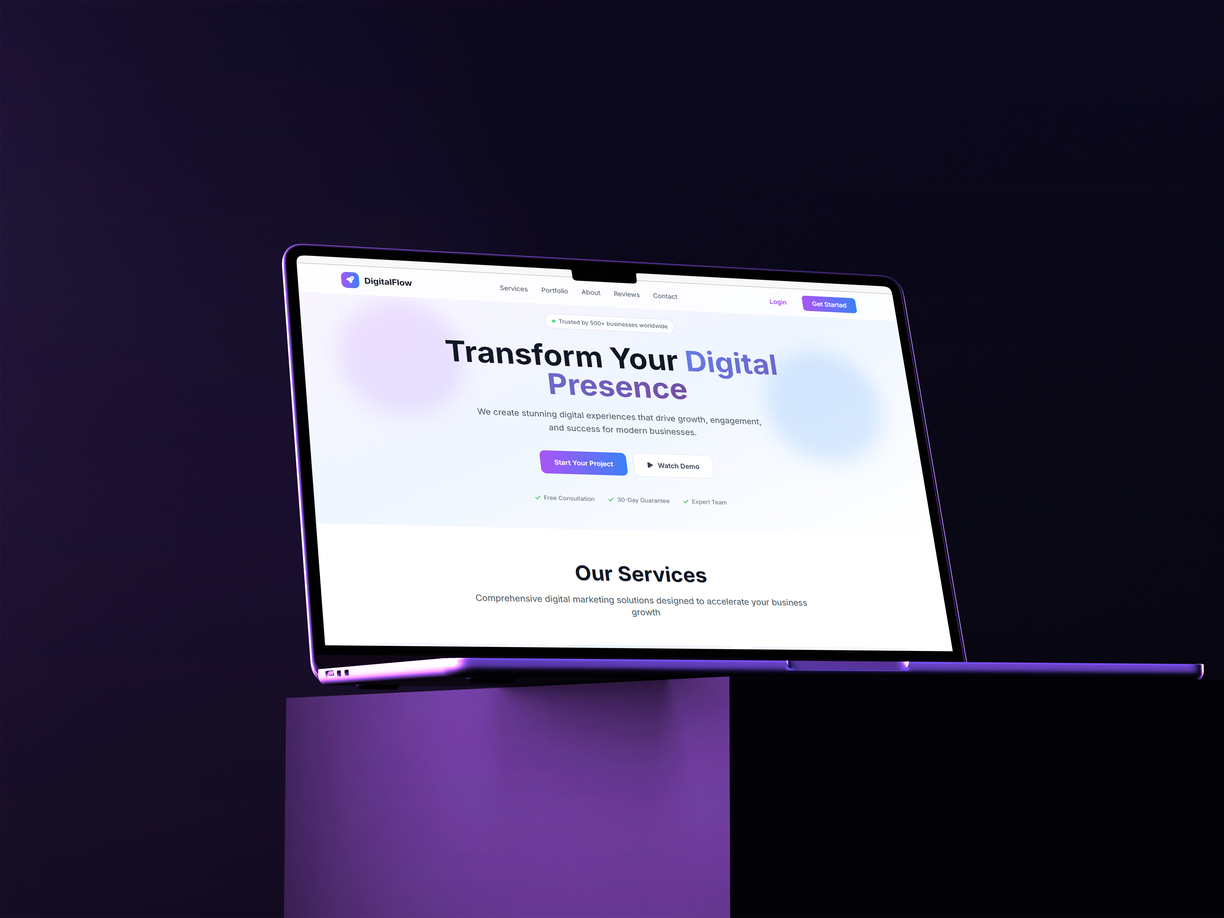Digital Marketing Website Design adobe agency agency website design designer digital marketing figma graphic design landing page minimal website saas ui ui design uiux uiux designer user experience user interface ux website design xd