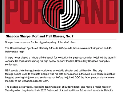 AZCentral (Shaedon Sharpe) app basketball blazers canva design graphic design illustration nba portland