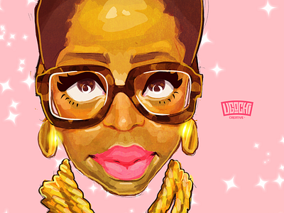 self portrait black woman chibi cute drawving girl glasses huion kamva illustration woman