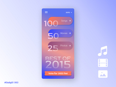 #DailyUI 063 - Best of 2015 100daysofui best of best of 2015 branding dailyui dailyui 063 dailyui 63 design designchallenge dribbblechallenge ui uichallenge ux visualdesign