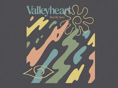 Valleyheart - Heal My Head abstract apparel collage color design eye flower illustration logo merch mid century mid century modern modern paint shirt tooth and nail records type typography valleyheart vintage