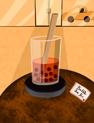 Bubble Tea lover animation bubble tea digital illustrations drawing drinks female illustrator graphic design milk tea motion graphics procreate summer time