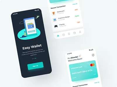 Finance App application blue design finance app graphic design illustration mobile ui ui design ux vector wallet