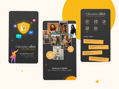 Calculator-Gellery Vault app design graphic design typography ui ux