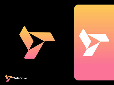 TaleDrive Logo a b c d e f g h i j k l airplane blockchain branding branding agency colorful design ecommerce flying gradient illustration logo logo design logo designer m n o p q r s t u v w x y z minimal modern t letter logo turbine vector