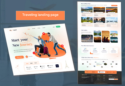 Traveling Landing Page branding design e commerce e commerce app graphic design landing page traveling landing page ui uiux ux