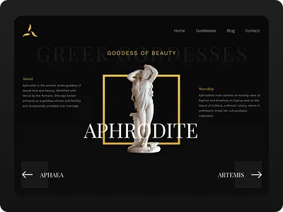 Landing page for mythology design designer landingpage mythologylandingpage ui uibeginner uidesign uidesigner