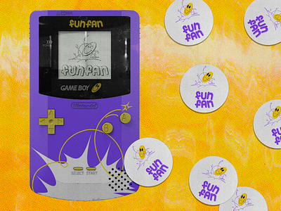 funfan - logo concept for amusement park adobe photoshop amusement park branding character coin design fun gameboy graphic design kids logo package stickers