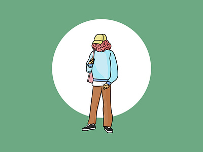 Mister Brain Head abstract brain head character clothes creative creative design design funny head illustration kid no face no head skater style vector