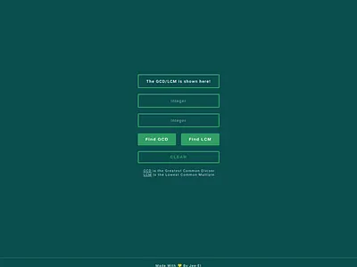Redesigned my GCD/LCM calculator! calculator gcd lcm ui web design web site