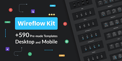 Wireflow Kit flow chart flow charts flowchart flowmap user flow userflow ux flow charts wireflow wireframe