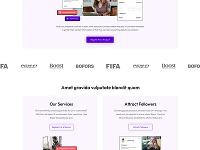 Registrify Landing Page branding design ux