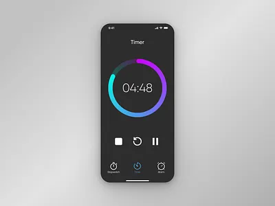 Daily UI 014 - Countdown Timer dailyui dark theme design mobile stopwatch timer ui web