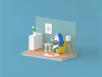BLÅHAJ in the IKEA Home 3d branding china ikea illustration