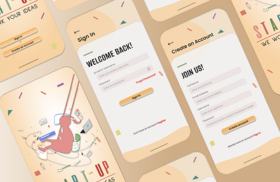 #DailyUI 1 | Sign Up/Sign In UI Mobile Mock up app branding design graphic design illustration logo typography ui ux vector