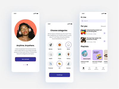 Podcasts ios app mobile mobile app music podcasts ui user interface