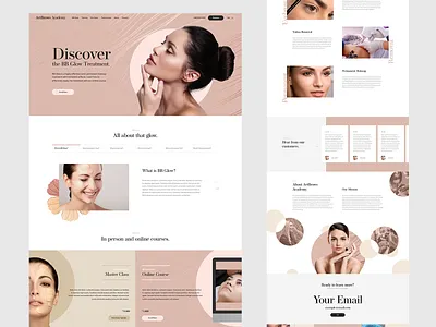 Beauty & Brow Courses beauty brow cream creamy elegance elegant make up microblading serif soft ui user experience user interface design ux web design website