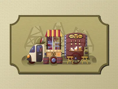 Bavarian fast food art design flat illustration illustrator vector