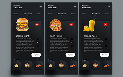 Day 22: Food Delivery Dark UI - 60 days of Interface Design app design illustration ui ux