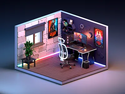 3D room 3d blender cycles modeling room