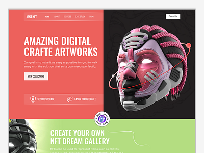 NFT Marketplace Landing Page Concept branding cryptocurrency ethereum graphic design nft token ui ux web design