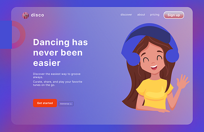 Landing page figma glassmorphism interface design landingpage pet projects ui uiux vector vector diagramming visual design website