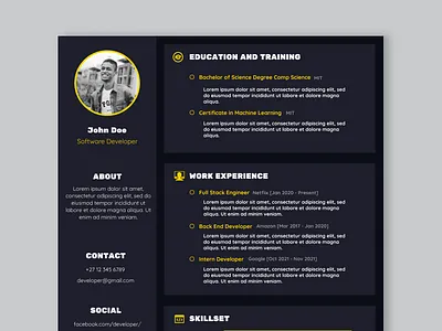 Software Developer CV Template cv design cv template designer resume design software developer