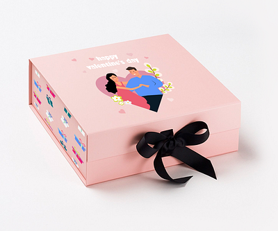 Gift Box Design for St.Valentine's Day box couple design gift graphic design illustration logo love vector wedding