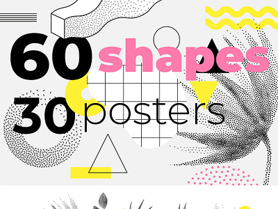 60 geometric shapes, 30 posters