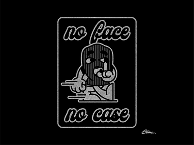 NO FACE NO CASE branding design illustration logo vector