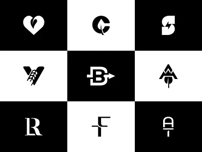 Logo Collcetion black and white brand branding celan collection color design icon icons identity design letter logo logo collection logos marks symbol tech vector