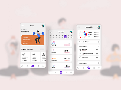 Fitness App Design app design app ui mobile uii ui