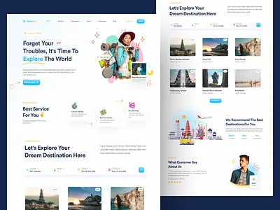 DolanKuy : Travel Website booking branding destinations landing page minimalist testimonial ticket travel travel agen travel website travelling trip ui vector web design