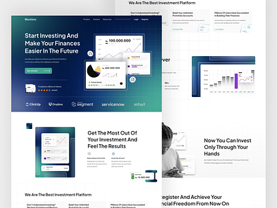 Blackbox - Investment landing page business chart finance fintech funding home page investing investment investment app investor invetment landing page market money platform saas trade web webdesign widgets