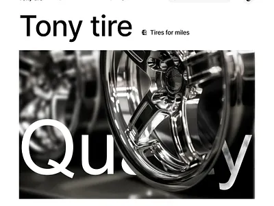 Tire store landing page 3d animation graphic design logo ui