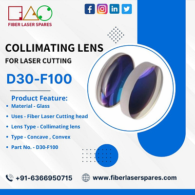 Collimating lens for laser cutting(D30-100) collimatinglensforlasercutting d30f125collimatinglens fiber laser spare parts supplier fiberlaser fiberlaserspares laser machine spare parts laserconsumables lasercutting lasermachineparts laserpartsonline metalindustry