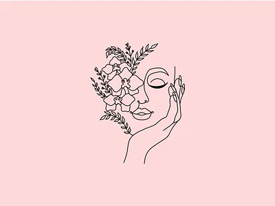 Women feminine design boho botanical branding design feminine graphic design illustration lineart logo