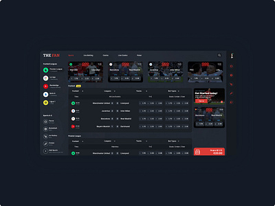 The Fan Sportsbook betting design betting gambling interface sports betting sports design sports desktop ui sports gambling sportsbook ui