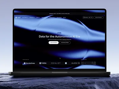 SQD Webiste blockchain branding dark mode illustration landing page three js web design web gl web3 website